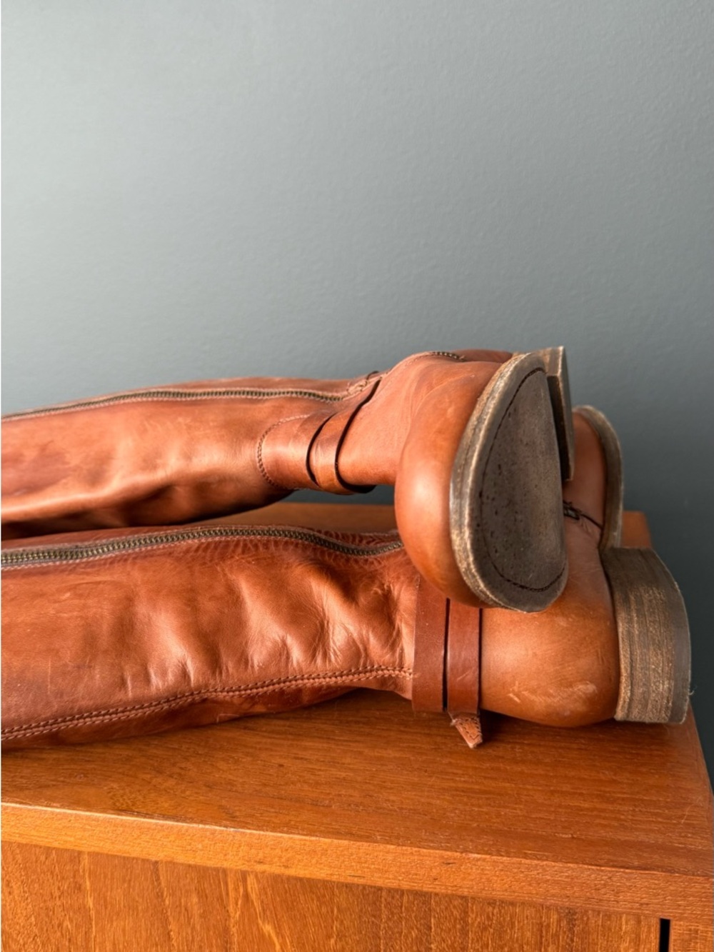 Frye Cognac Leather Tall Boots - Picture 4 of 9